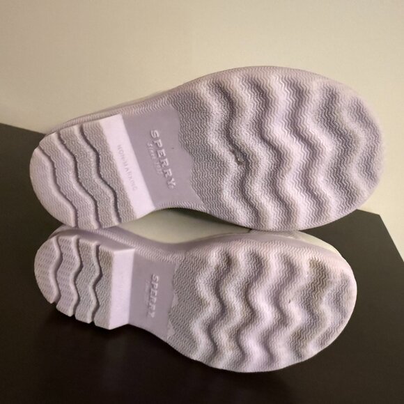 Sperry Toddler Duck Boots Size 6 Gray White Iridescent Lace-Up Rain Boots - Picture 6 of 10